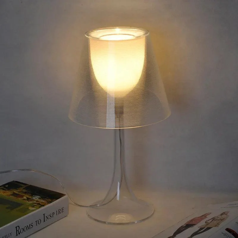 Modern Black Transparent Table Lamp Lighting Acrylic For Living Room -
