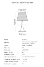 Modern Black Transparent Table Lamp Lighting Acrylic For Living Room