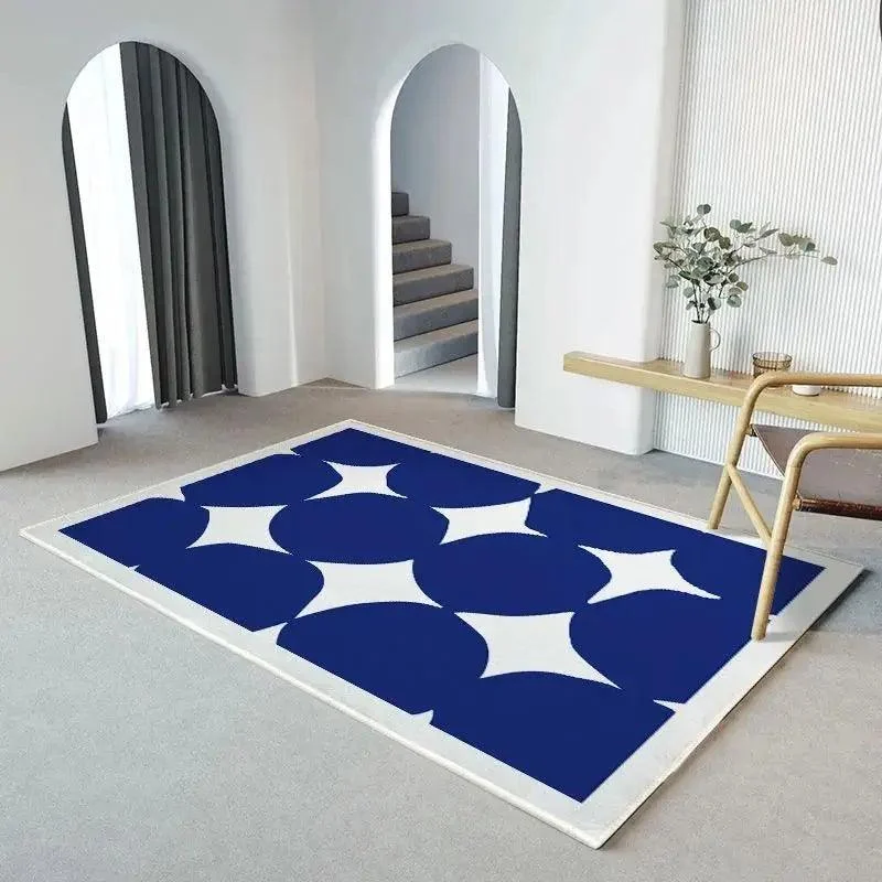 Modern Blue White Large Area Rug Living Room Home Decoration -