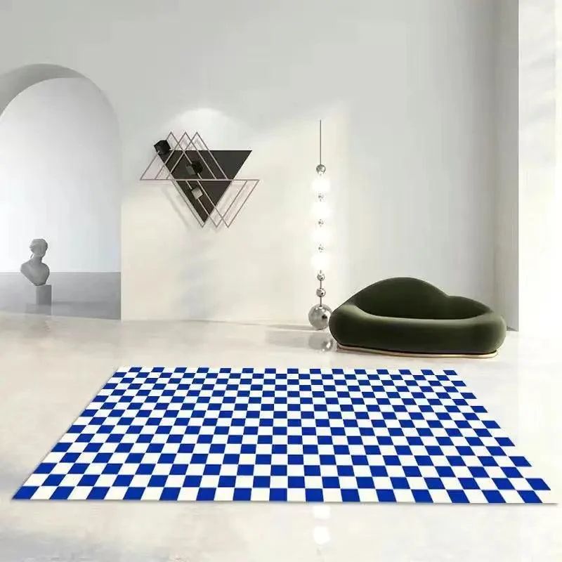 Modern Blue White Large Area Rug Living Room Home Decoration -