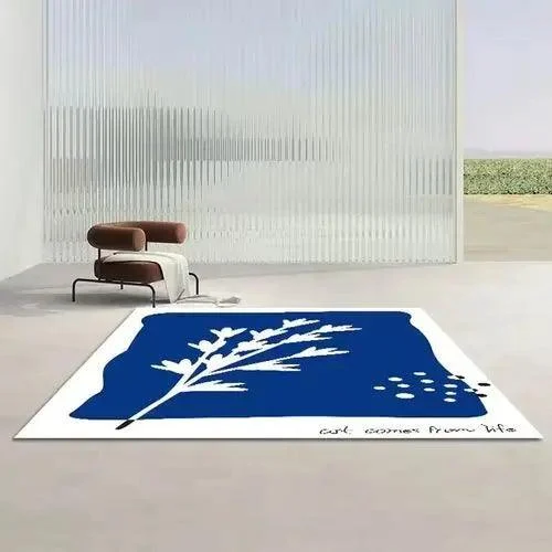 Modern Blue White Large Area Rug Living Room Home Decoration -