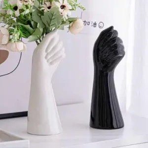 Modern Ceramic Hand Shaped Body Vase - 