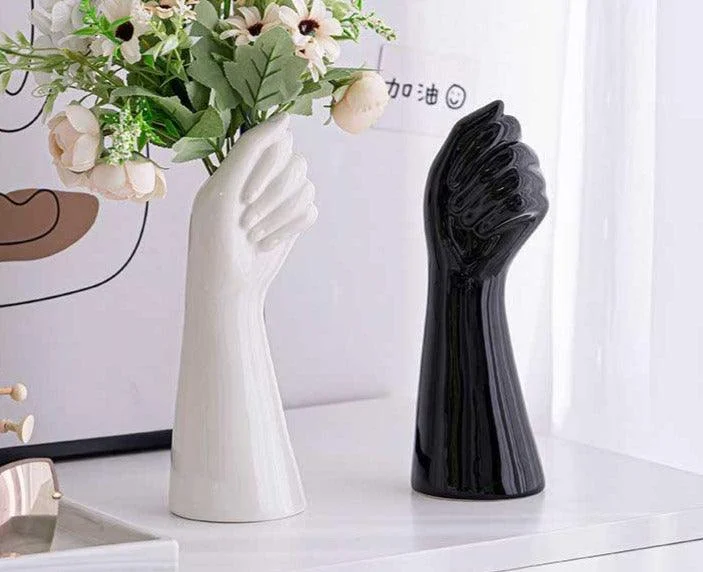 Modern Ceramic Hand Shaped Body Vase -