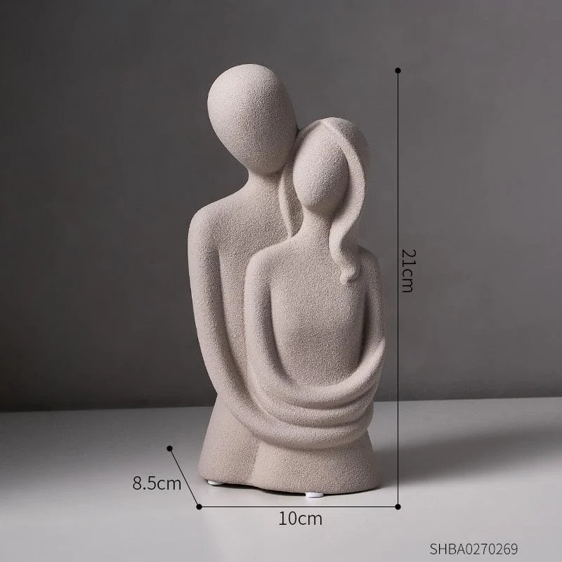 Modern Couple Ceramic Figurines Home Decor Sculptures -