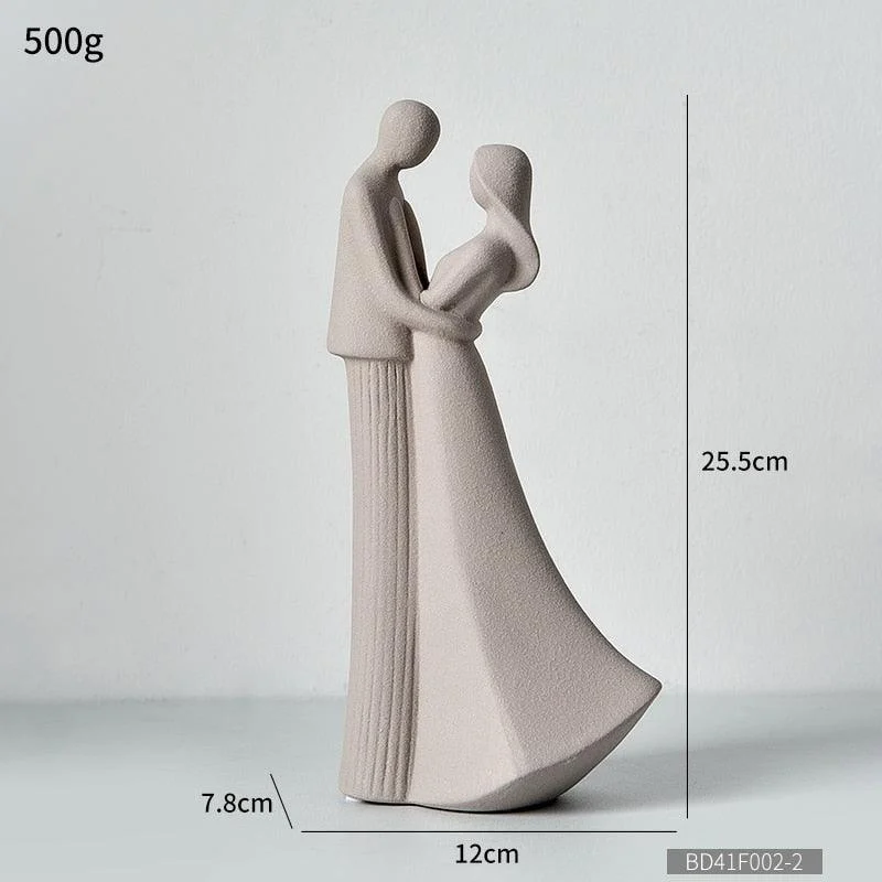 Modern Couple Ceramic Figurines Home Decor Sculptures -