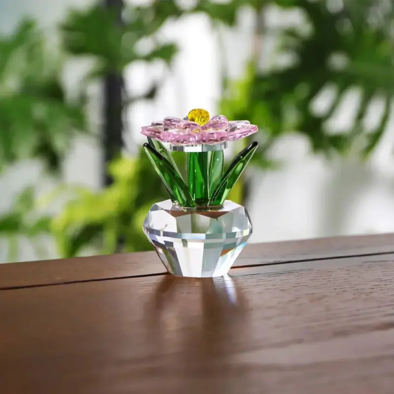 Modern Crystal Sunflower Ornaments Home Crafts Sculptures and Statues Gifts