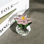Modern Crystal Sunflower Ornaments Home Crafts Sculptures and Statues Gifts