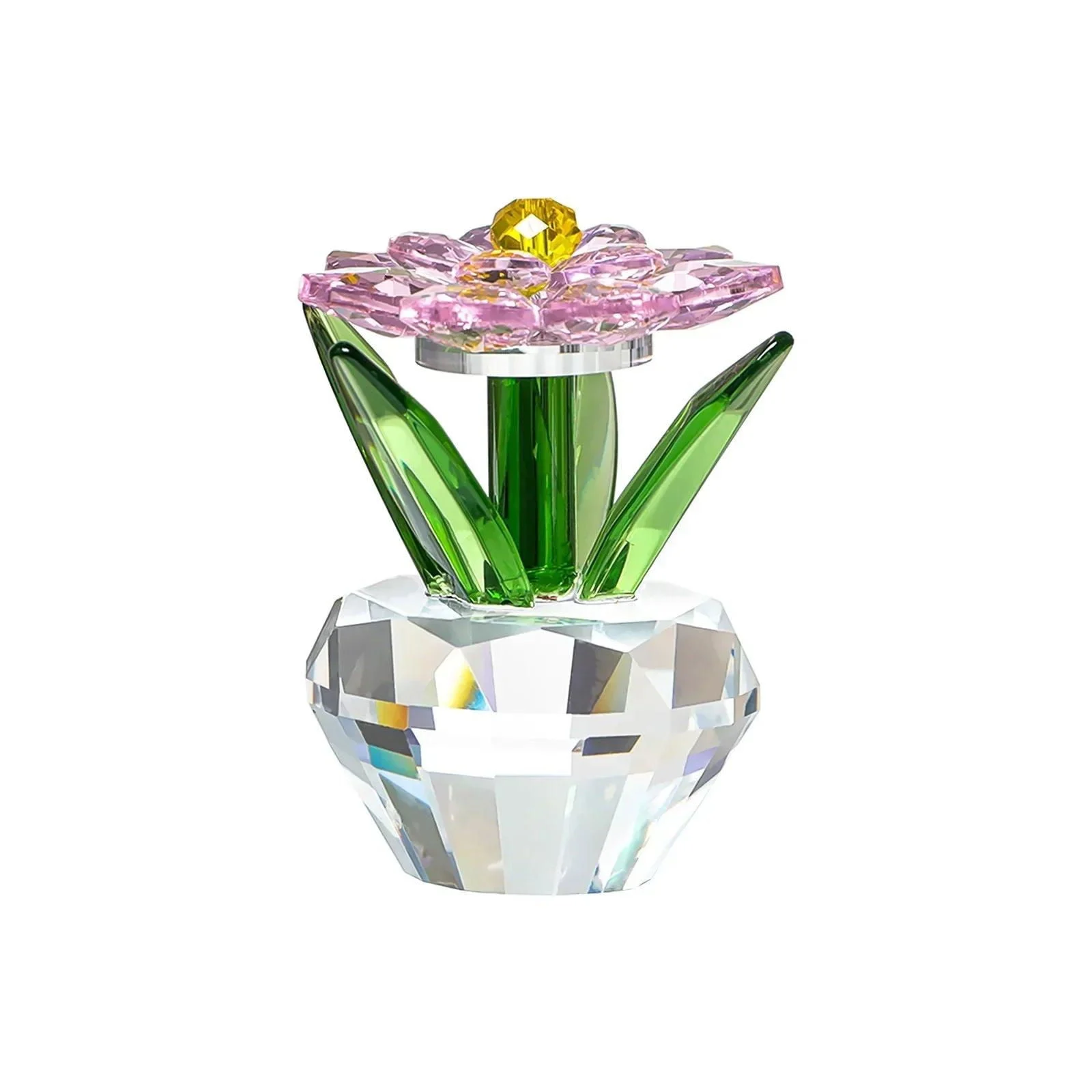 Modern Crystal Sunflower Ornaments Home Crafts Sculptures and Statues Gifts -