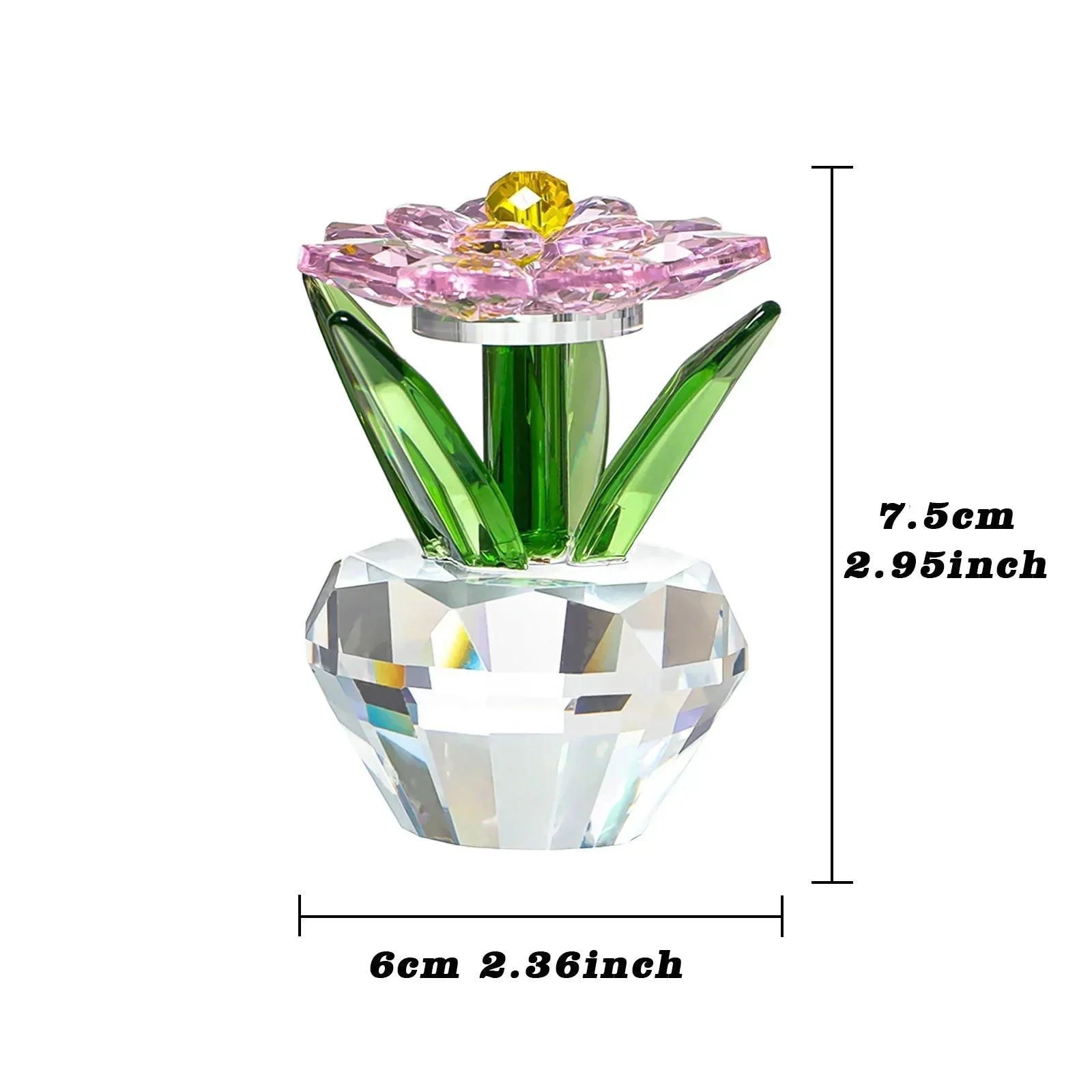 Modern Crystal Sunflower Ornaments Home Crafts Sculptures and Statues Gifts -