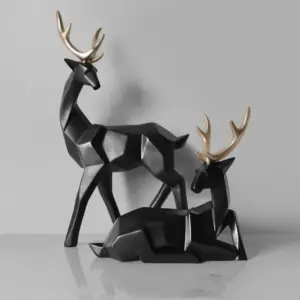 Modern Deer Statues (2pc)