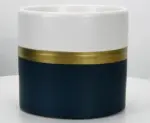 Modern_Flower_Pot_with_Gold_Rim_-_-4345182 Modern Flower Pot with Gold Rim