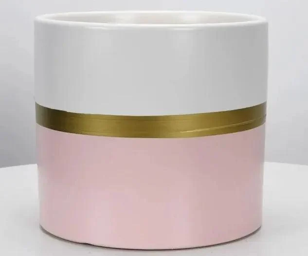 Modern Flower Pot with Gold Rim -