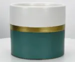Modern_Flower_Pot_with_Gold_Rim_-_-4345190 Modern Flower Pot with Gold Rim