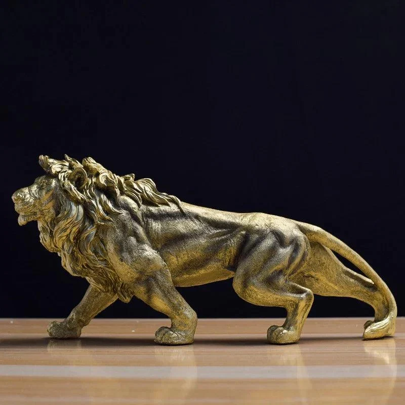 Modern Golden Lion Animal Decoration Sculptures and Statues -