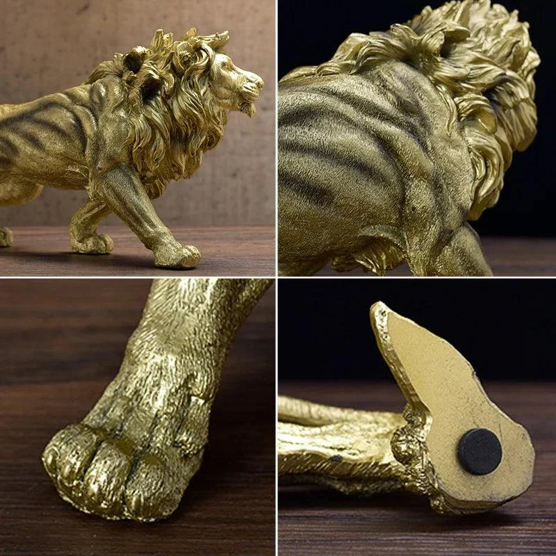 Modern Golden Lion Animal Decoration Sculptures and Statues -
