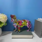 Modern Graffiti Painted Dachshund Dog Office Decoration Craft Sculptures and Statues