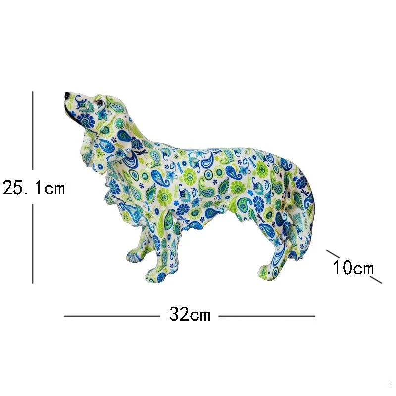 Modern Graffiti Painted Dachshund Dog Office Decoration Craft Sculptures and Statues -