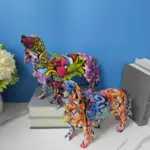 Modern Graffiti Painted Dachshund Dog Office Decoration Craft Sculptures and Statues