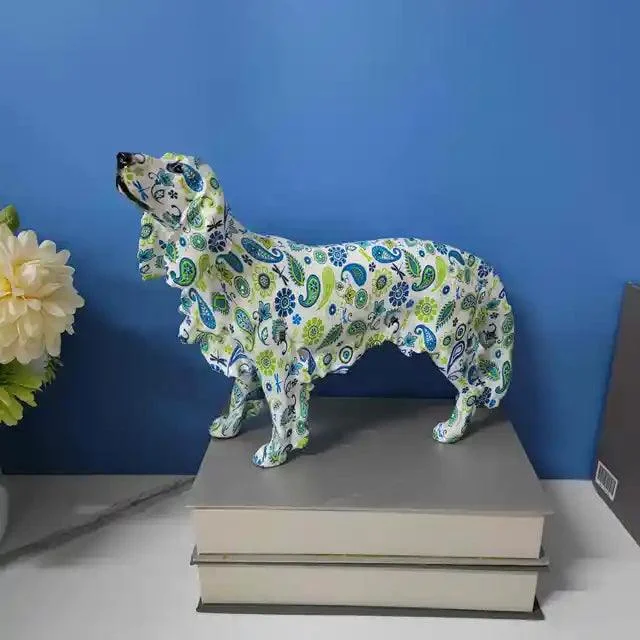 Modern Graffiti Painted Dachshund Dog Office Decoration Craft Sculptures and Statues -