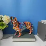 Modern Graffiti Painted Dachshund Dog Office Decoration Craft Sculptures and Statues