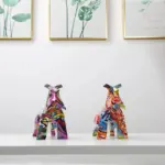 Modern Graffiti Schnauzer Painting Resin Crafts Sculptures and Statues Gift