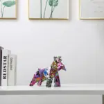 Modern Graffiti Schnauzer Painting Resin Crafts Sculptures and Statues Gift
