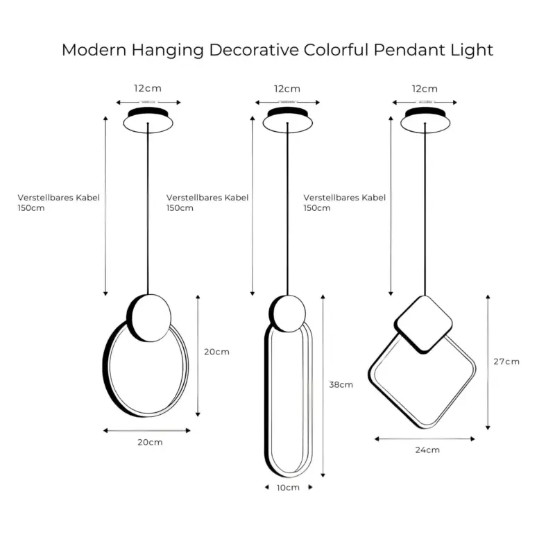 Modern Hanging Decorative Colorful Pendant Light Stilvolle Hangelampe in verschiedenen Farben
