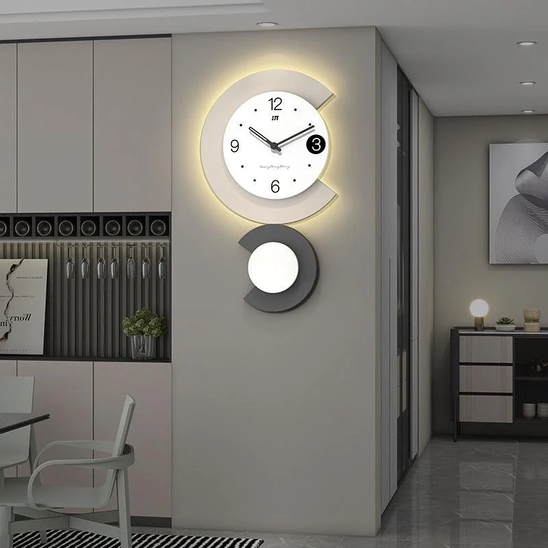 Modern Led Lamp Silent Wall Clock for Living Room -