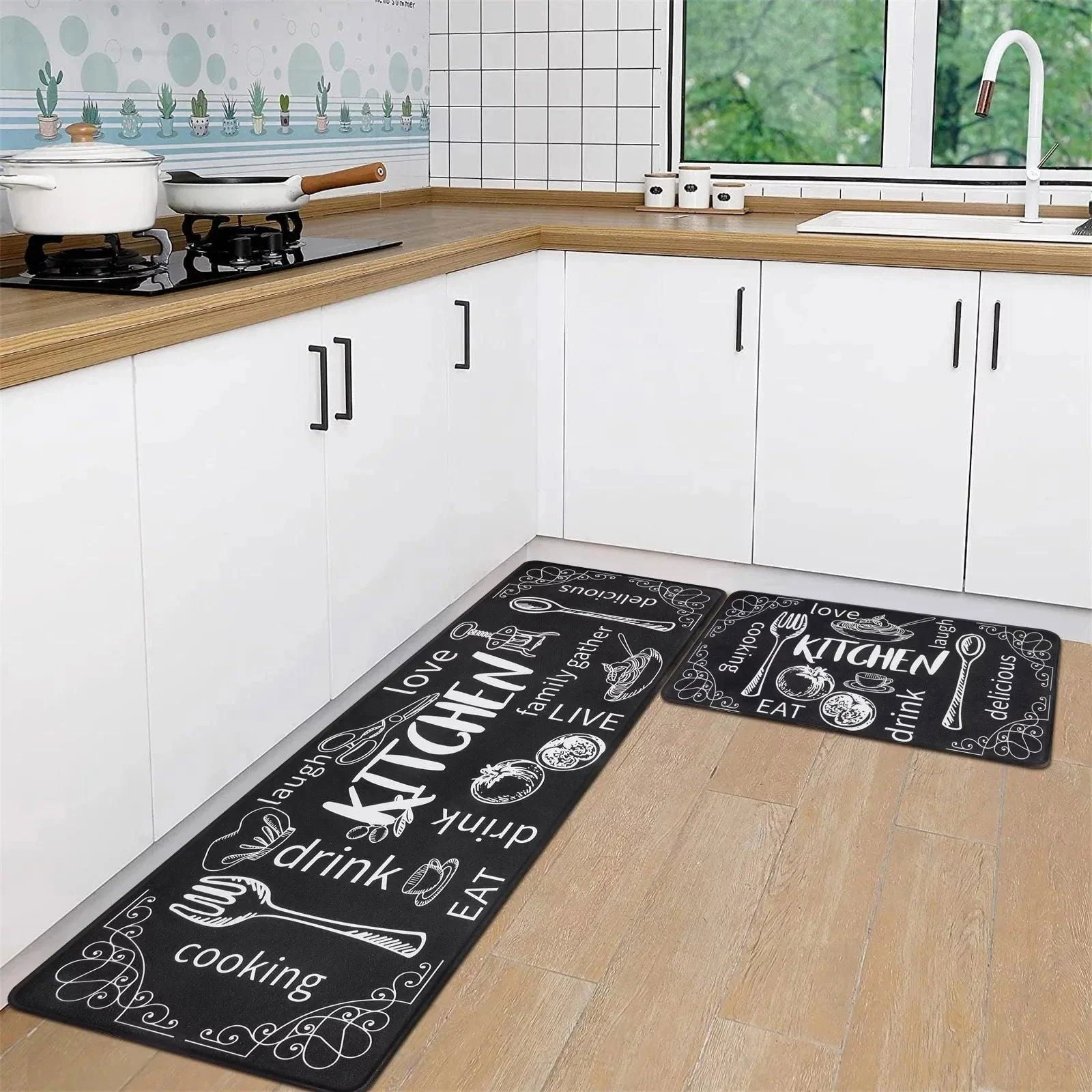 Modern Letter Print Floor Mat: Stylish Home Decor -