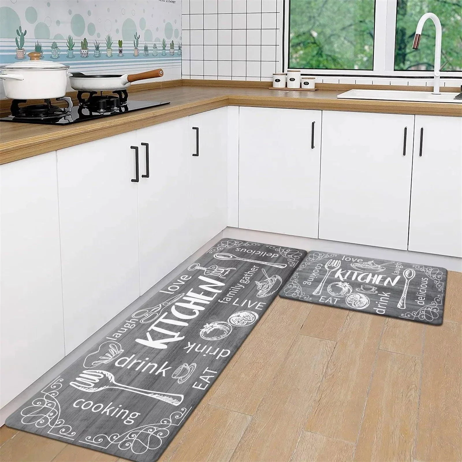 Modern Letter Print Floor Mat: Stylish Home Decor -