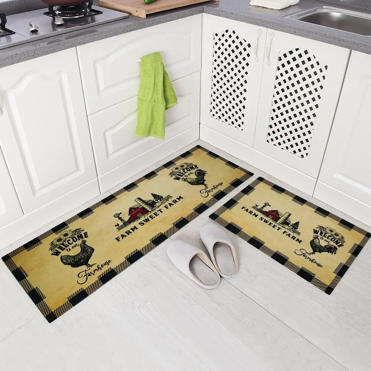 Modern Letter Print Floor Mat: Stylish Home Decor -