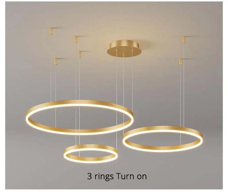 Modern Lighting 2 to 5 LED Circle Rings Ceiling Chandelier Living Room Home Decor -