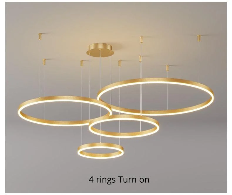Modern Lighting 2 to 5 LED Circle Rings Ceiling Chandelier Living Room Home Decor -