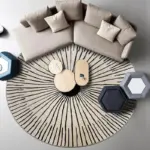 Modern Luxury Plush Round Carpet Rug Living Room Decoration Non slip Soft