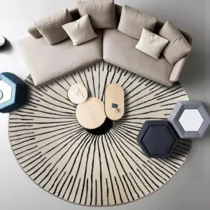 Modern Luxury Plush Round Carpet Rug Living Room Decoration Non-slip Soft