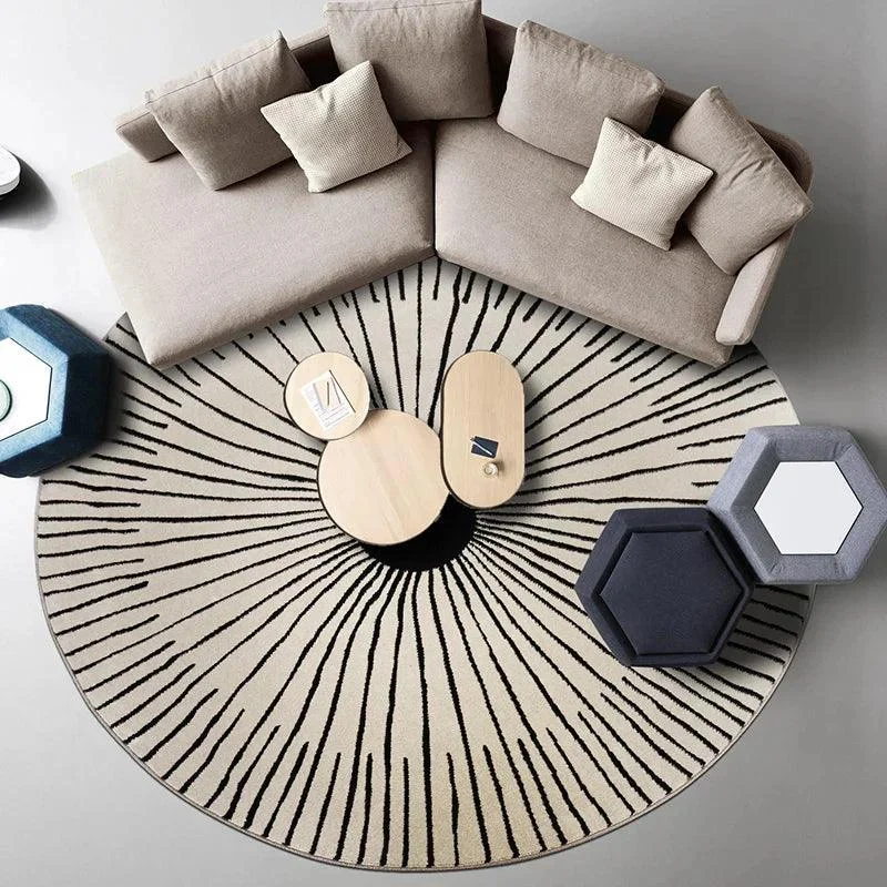 Modern Luxury Plush Round Carpet Rug Living Room Decoration Non-slip Soft -