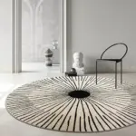 Modern Luxury Plush Round Carpet Rug Living Room Decoration Non slip Soft