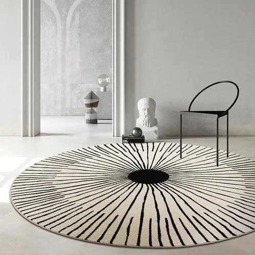 Modern Luxury Plush Round Carpet Rug Living Room Decoration Non-slip Soft -