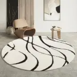 Modern Luxury Plush Round Carpet Rug Living Room Decoration Non slip Soft