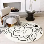 Modern Luxury Plush Round Carpet Rug Living Room Decoration Non slip Soft