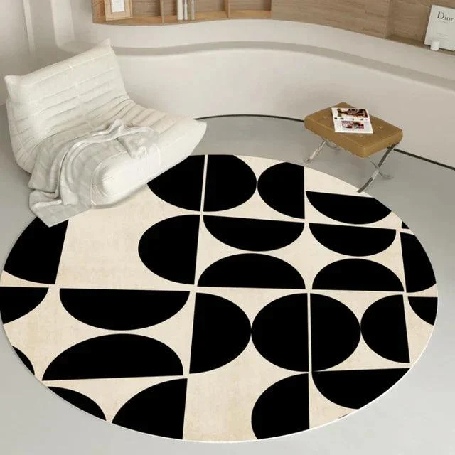 Modern Luxury Plush Round Carpet Rug Living Room Decoration Non-slip Soft -