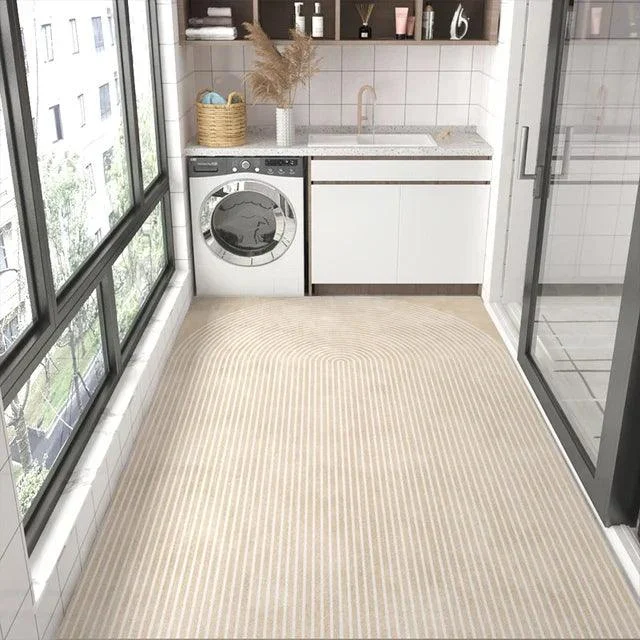 Modern Minimal White Black Mat Rug Large Area Non-slip Living Room -