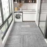 Modern Minimal White Black Mat Rug Large Area Non slip Living Room