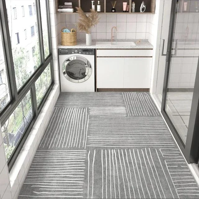 Modern Minimal White Black Mat Rug Large Area Non-slip Living Room -