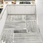 Modern Minimal White Black Mat Rug Large Area Non slip Living Room