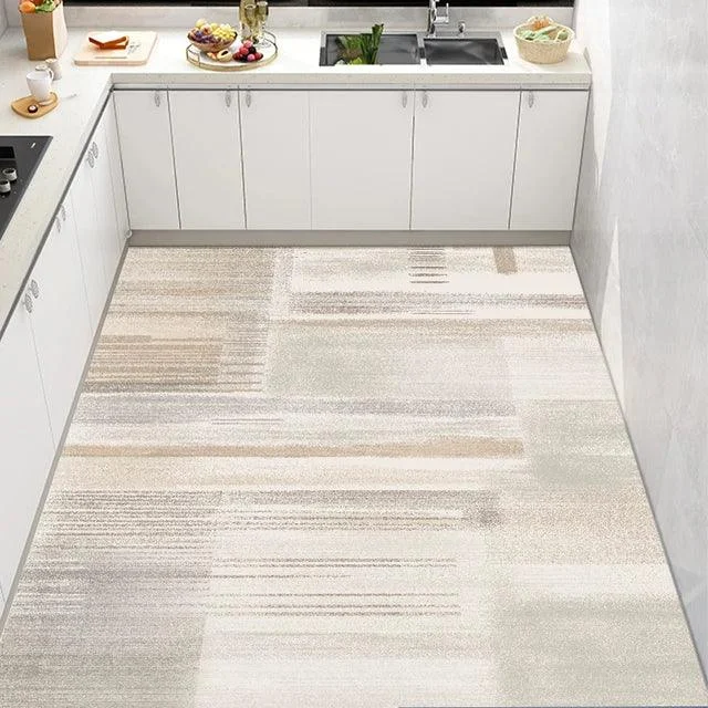Modern Minimal White Black Mat Rug Large Area Non-slip Living Room -