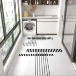 Modern Minimal White Black Mat Rug Large Area Non slip Living Room