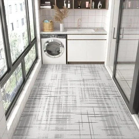 Modern Minimal White Black Mat Rug Large Area Non-slip Living Room -