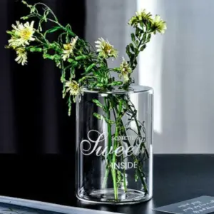 Modern Minimalist Glass Hydroponic Vase For Fresh and Dried Flowers - 