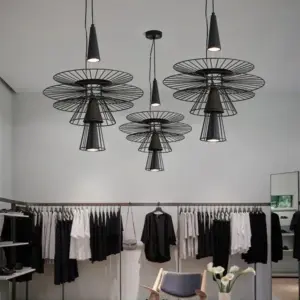 Modern Nordic Black Gold Chandeliers Led Lighting Hotel Dining Living Room